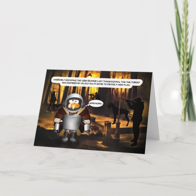 Cartes Pour Fêtes Annuelles Funny Sci-Fi Twist sur Tom la Turquie Partie 2 (Devant)
