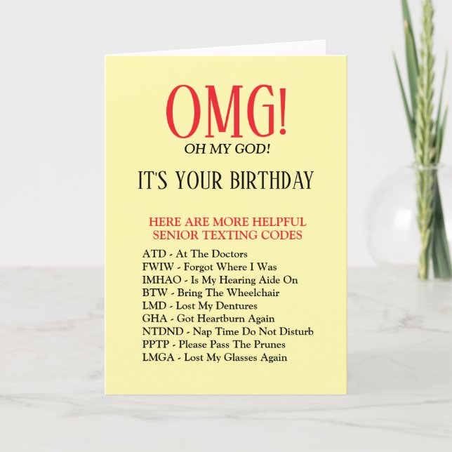 Cartes Pour Fêtes Annuelles Funny Senior Birthday Card (Devant)
