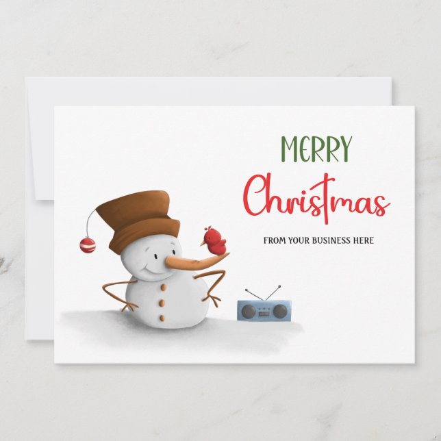 Cartes Pour Fêtes Annuelles Funny Showman Radio Merry Christmas Business (Devant)