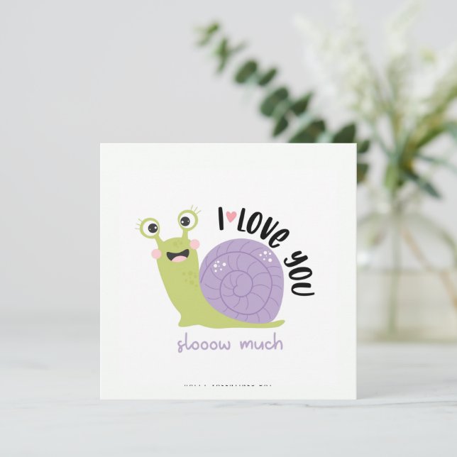 Cartes Pour Fêtes Annuelles Funny Snail Valentines Day Greeting Card (Debout devant)