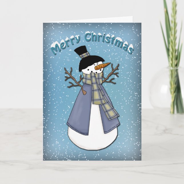 Cartes Pour Fêtes Annuelles Funny Snowman (Devant)