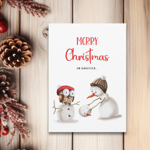 Cartes Pour Fêtes Annuelles Funny Snowman Owl Joyeux Noël