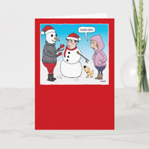 Cartes Pour Fêtes Annuelles Funny Snowman Showoff Christmas Card