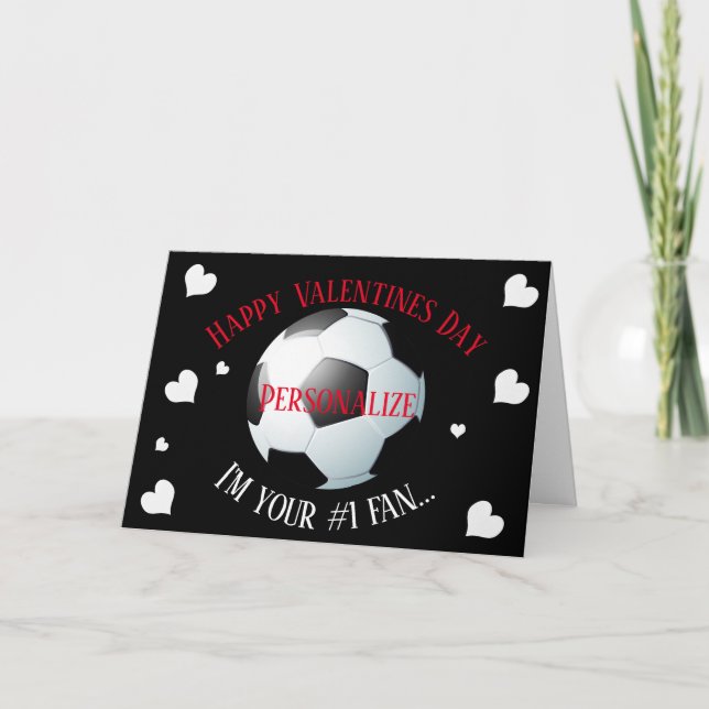 Cartes Pour Fêtes Annuelles Funny Soccer Football I'm Your #1 Fan Valentines (Devant)