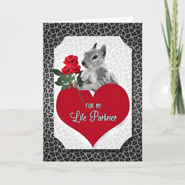 Cartes Pour Fêtes Annuelles Funny Squirrel Valentine for Life Partner (Devant)