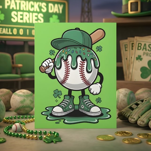 Cartes Pour Fêtes Annuelles Funny St Patrick Days Baseball Humor (Créateur téléchargé)
