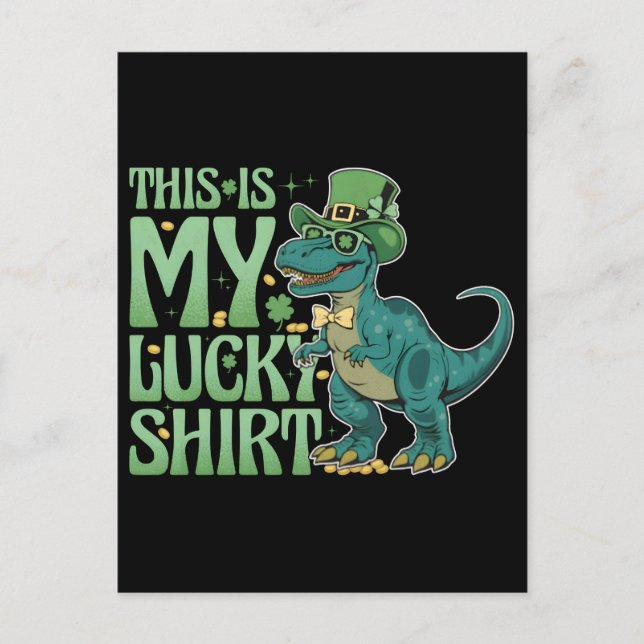 Cartes Pour Fêtes Annuelles Funny st patricks holiday leprechaun trex dinosaur (Devant)