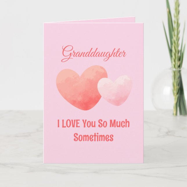Cartes Pour Fêtes Annuelles Funny Sweet Granddaughter Valentine’s Day  (Devant)