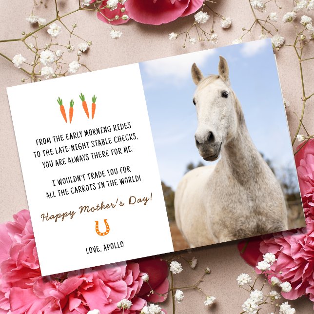 Cartes Pour Fêtes Annuelles Funny Sweet Horse Happy Mothers Day Card (Happy Mother's Day card, Horse Mom)