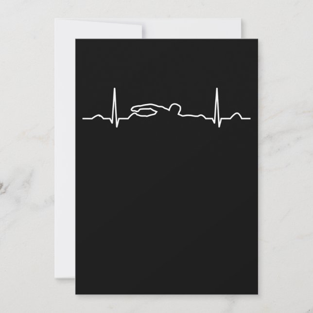 Cartes Pour Fêtes Annuelles Funny Swimmer Heartbeat Apparel (Devant)