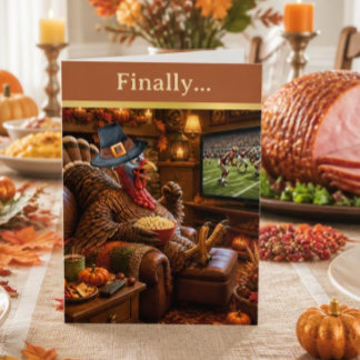 Cartes Pour Fêtes Annuelles Funny Thanksgiving Turkey Football Game