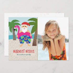 Cartes Pour Fêtes Annuelles Funny Tropical Père Noël Photo Noël en juillet