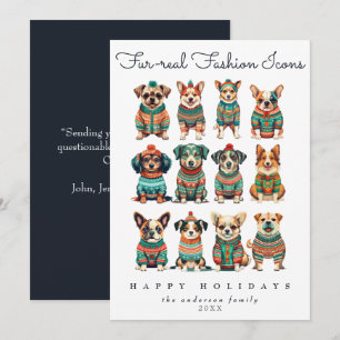 Cartes Pour Fêtes Annuelles Funny Unique Humour de Noël Mode Chiens de compagn