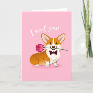 Cartes Pour Fêtes Annuelles Funny Valentine's Day Card - I Woof You Card