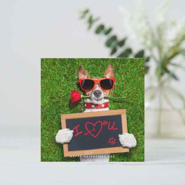 Cartes Pour Fêtes Annuelles Funny Valentines Day Card - Jack Russel Card (Debout devant)