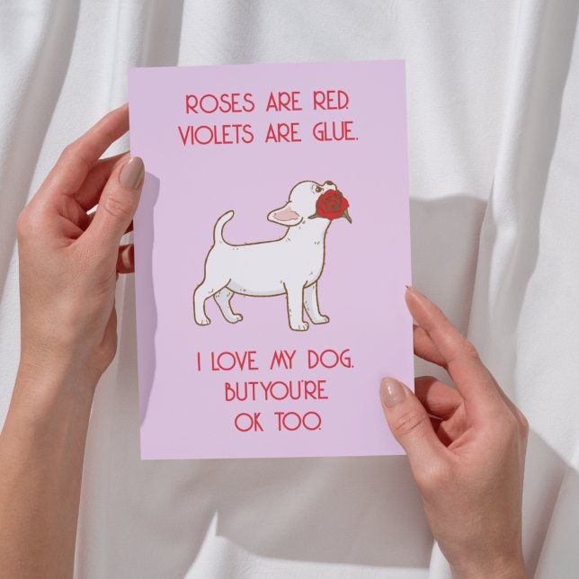 Cartes Pour Fêtes Annuelles Funny Valentine's Day Card - Love Dog Design (Funny Valentine's Day Card - Love Dog Design | Perfect for Partner or Anniversary)