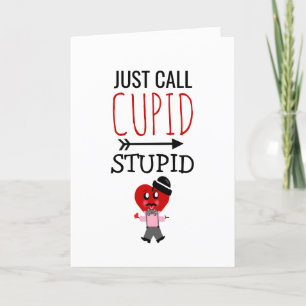Cartes Pour Fêtes Annuelles Funny Valentines Day Cupid Stupid Coeur Rouge