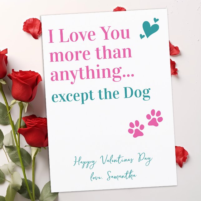 Cartes Pour Fêtes Annuelles Funny Valentines Day I Love You Amoureux des chien (Créateur téléchargé)