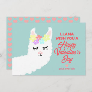 Cartes Pour Fêtes Annuelles Funny Valentines Day Llama Pun Kids Classe