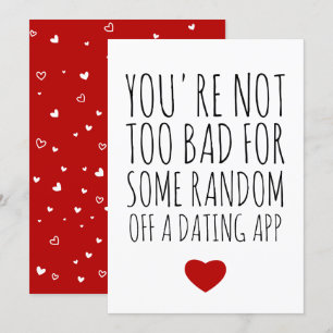 Cartes Pour Fêtes Annuelles Funny Valentines Day Random Guy Dating App Card