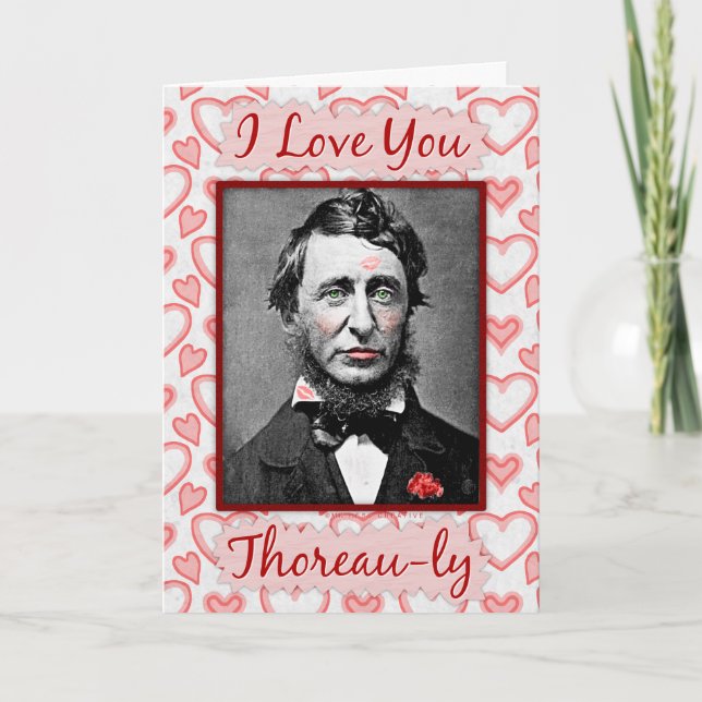 Cartes Pour Fêtes Annuelles Funny Valentine's Day Thoreau Bookworm Nerd Love (Devant)