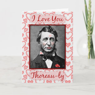Cartes Pour Fêtes Annuelles Funny Valentine's Day Thoreau Bookworm Nerd Love
