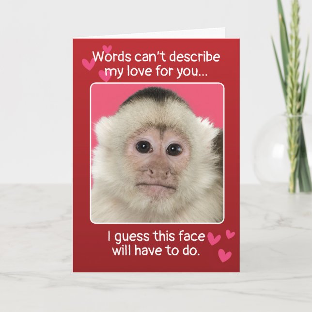 Cartes Pour Fêtes Annuelles Funny Valentines Jour visage personnalisable (Devant)