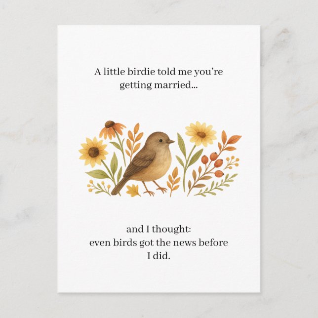 Cartes Pour Fêtes Annuelles Funny Wedding Birdie Quote | Sarcastic Marriage  (Devant)