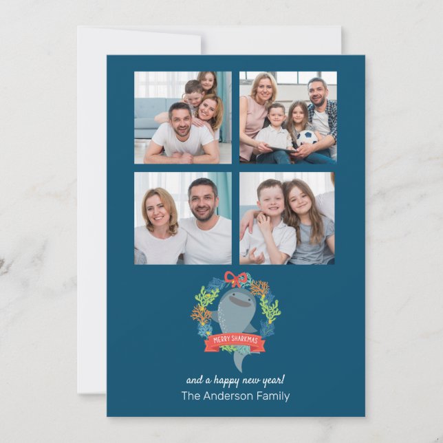 Cartes Pour Fêtes Annuelles Funny Whale Shark Photo Noël (Devant)