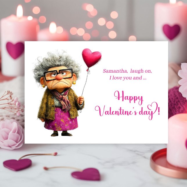 Cartes Pour Fêtes Annuelles Funny Whimsical Bored Granny Valentine Card (Funny Whimsical Bored Granny Valentine Card)