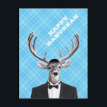 Cartes Pour Fêtes Annuelles Funny Yarmulke Happy Hanukkah Deer Blue Plaid<br><div class="desc">Funny Yarmulke Happy Hannukah Deer Blue Plaid,  featuring a yamaka.  Personalize the back with your return address now,  then handwrite a message later for that personal touch!</div>