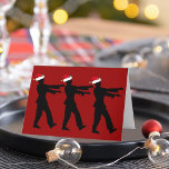 Cartes Pour Fêtes Annuelles Funny Zombie Père Noël rouge de Noël<br><div class="desc">Des zombies en chapeaux rouges du Père Noël marchant dans la ligne avec les bras morts ou étirés devant eux. Une carte de vacances amusante pour un fan d'horreur ce Noël.</div>