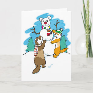 Cartes Pour Fêtes Annuelles Furets de Bonnes Fêtes