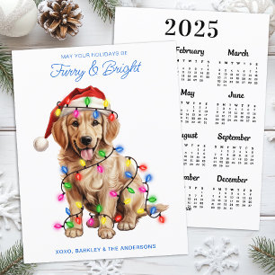 Cartes Pour Fêtes Annuelles Furry & Bright 2025 Calendrier Golden Retriever Ch