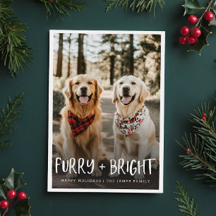 Cartes Pour Fêtes Annuelles Furry Bright mignon drôle chien animal de compagni