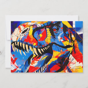 Cartes Pour Fêtes Annuelles Fusion de T-rex Dinosaur sauvage