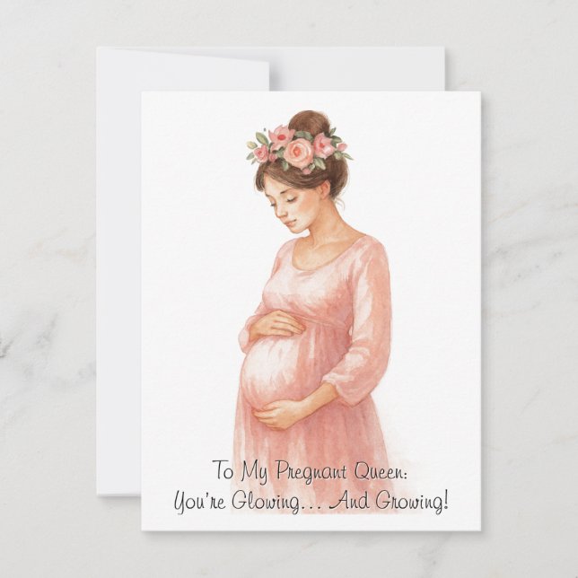 Cartes Pour Fêtes Annuelles Future Maman | Illustration de femme enceinte - (Devant)