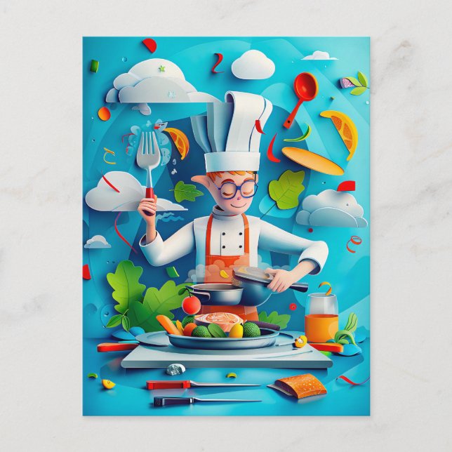 Cartes Pour Fêtes Annuelles Future Star Chef Dream for Kids Description : (Devant)