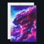 Cartes Pour Fêtes Annuelles Futuristic Cosmic Neon Leopard<br><div class="desc">A powerful cosmic leopard emerging from vibrant clouds of neon pink,  electric blue,  and deep violet.</div>