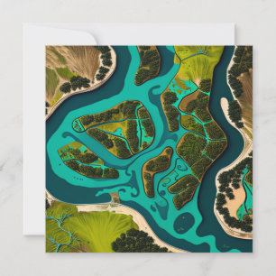 Cartes Pour Fêtes Annuelles Futuristic Marshlands