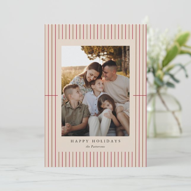 Cartes Pour Fêtes Annuelles Gabardine Flat Holiday Card (Debout devant)