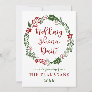 Cartes Pour Fêtes Annuelles Gaelic irlandais Joyeux Noël, personnalisé