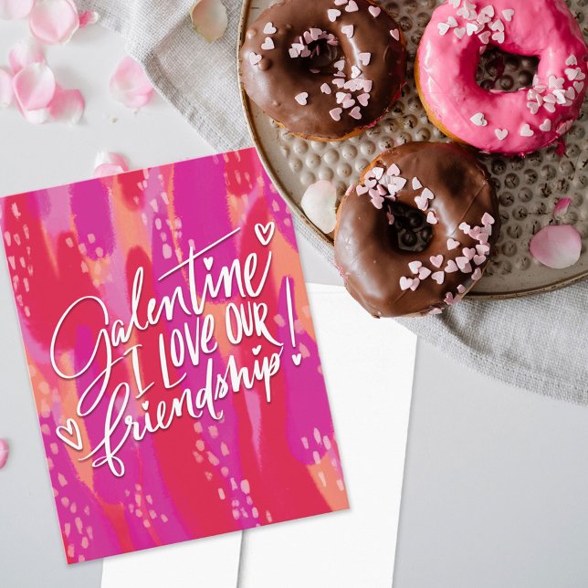 Cartes Pour Fêtes Annuelles Galentine Lettré à la main J'aime notre amitié (Créateur téléchargé)