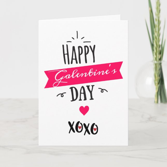 Cartes Pour Fêtes Annuelles Galentine X X | Joyeux Galentine's Day Pink (Devant)
