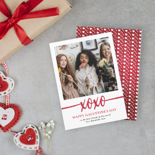 Cartes Pour Fêtes Annuelles Galentines Day XOXO Photo Holiday Card