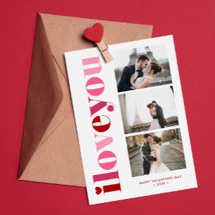 Cartes Pour Fêtes Annuelles Galerie "I Love You" de 3 Photos Valentines Day
