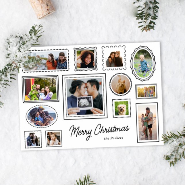 Cartes Pour Fêtes Annuelles Galerie noire et blanche Mur multi-photo (Créateur téléchargé)