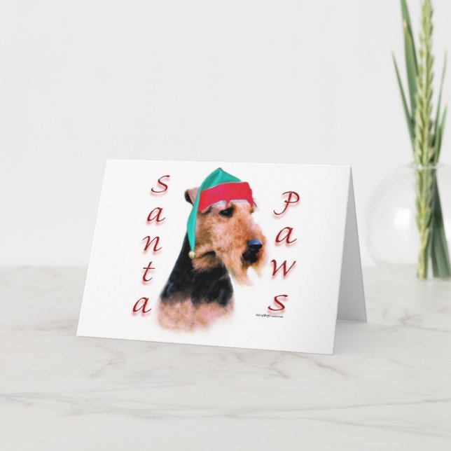 Cartes Pour Fêtes Annuelles Gallois Terrier Père Noël Paws (Devant)