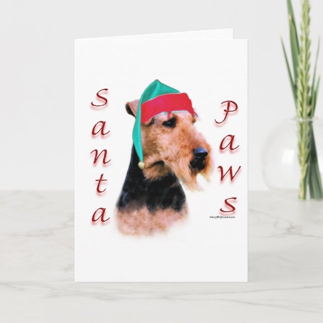Cartes Pour Fêtes Annuelles Gallois Terrier Père Noël Paws (Devant)