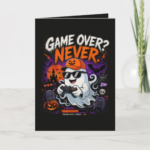 Cartes Pour Fêtes Annuelles Game Over Jamais Drôle Gamer Fantôme Halloween